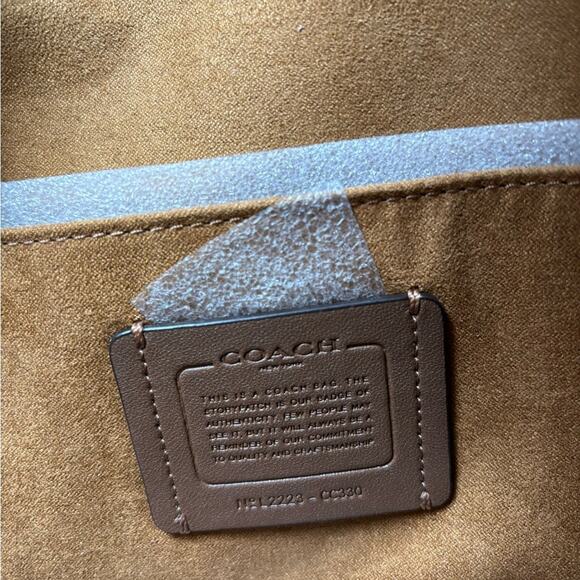 NWT Coach Lane Shoulder Bag In Signature Canvas/PebbleLeather/ Khaki-Purple - Picture 11 of 12